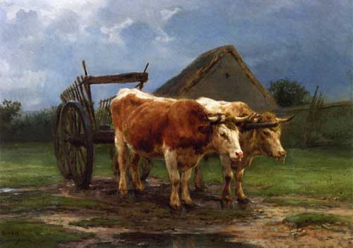 Painting Code#5168-Rosa Bonheur - Oxen Pulling a Cart