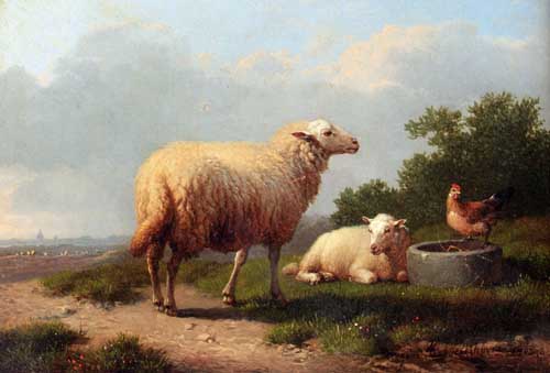Painting Code#5186-Verboeckhoven, Eugene: Sheep In A Meadow