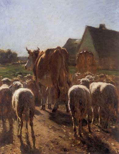 Painting Code#5199-Constant Troyon - Cows and Sheep