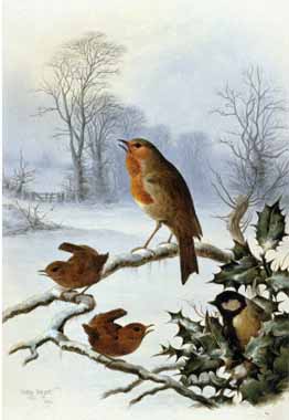 Painting Code#5217-Harry Bright - Christmas Robin and Friends