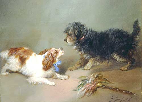 Painting Code#5232-Playing Dogs