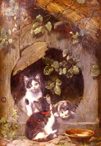Painting Code#5237-Julius Adam: Playful Kittens