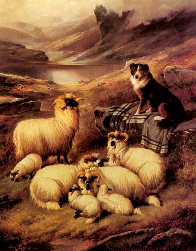 Painting Code#5243-Barker, John: Guarding his Flock