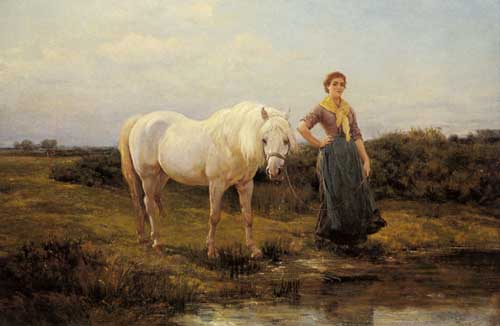 Painting Code#5296-Hardy, Heywood(UK): Noonday taking a Horse to Water