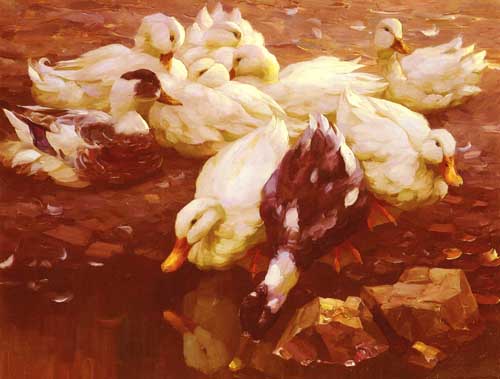 Painting Code#5321-Koester, Alexander(Germany): Ducks in the pond