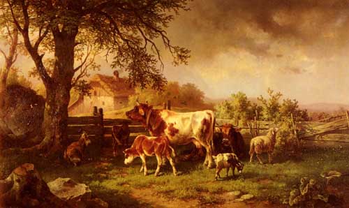 Painting Code#5329-Mahlknecht, Edmund(Austria): Farmyard Scene