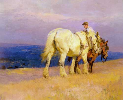 Painting Code#5333-Kemp-Welsh, Lucy(England): Cart Horses on the Downs