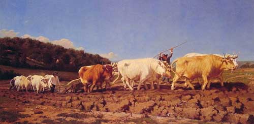 Painting Code#5405-Veyrassat, Jules Jacques: Ploughing in the Nivernais