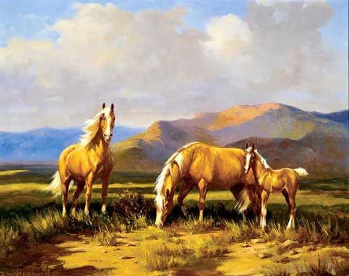 Painting Code#5460-Horse Family in Landscape