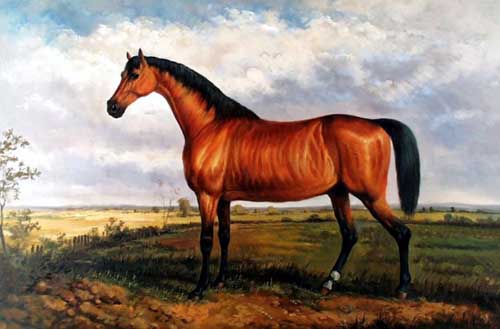 Painting Code#5461-Red Horse in Landscape