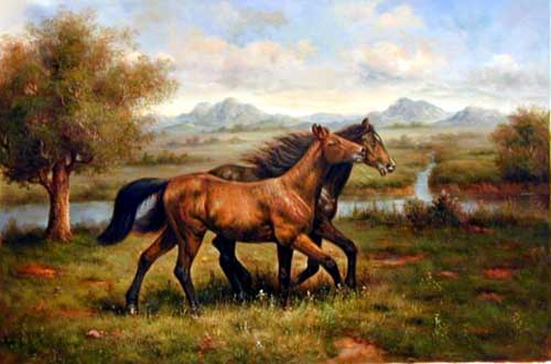 Painting Code#5466-Horse Couple in Landscape