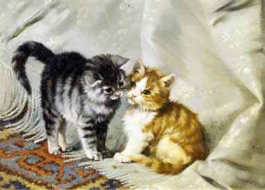Painting Code#5593-Julius Adams - The Introduction, Silver and Ginger Kittens