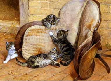 Painting Code#5594-Frank Paton - Kittens Playing