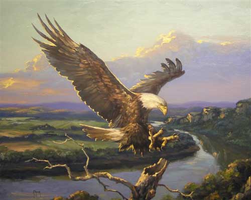 Painting Code#5611-Eagle Over the Osage River
