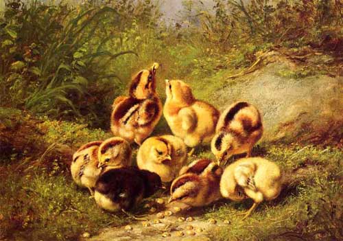 Painting Code#5720-Arthur Fitzwilliam Tait - Chicks