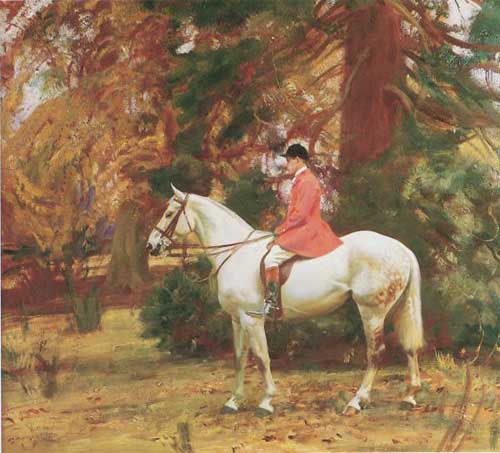 Painting Code#5731-Munnings, Sir Alfred James(UK) - A Fox for a Hundred