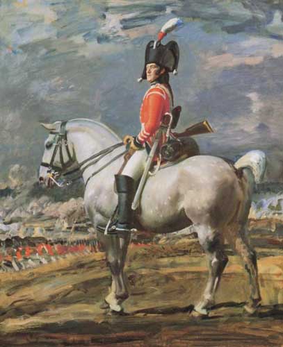 Painting Code#5733-Munnings, Sir Alfred James(UK) - Dragoon Guard Facing Left