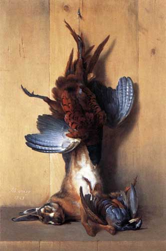 Painting Code#5765-Jean-Baptiste Oudry - Still-life with Pheasant