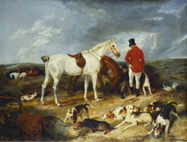 Painting Code#5776-Edwin Henry Landseer - Hunters and Hounds