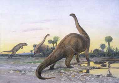 Painting Code#5791-Wilhelm Kuhnert - Brontosaurus Attacked by Allosaurus