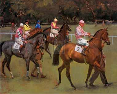 Painting Code#5813-Munnings, Sir Alfred James(UK) - At The Races (Going Out At Kempton)