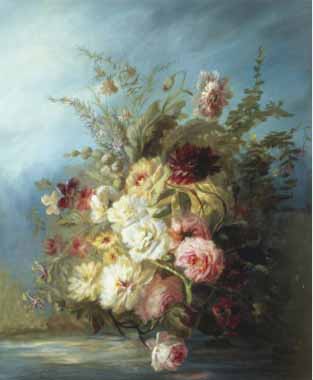 Painting Code#6004-Denis Bergeret - Floral Still Life