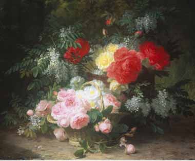 Painting Code#6025-Jules Medard - Basket of Flowers