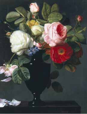 Painting Code#6029-Antoine Berjon - Still Life of Roses