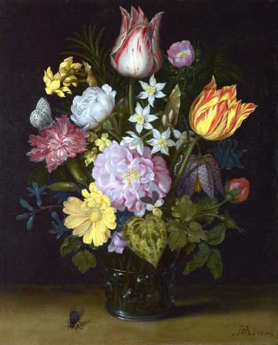 Painting Code#6065-Bosschaert, Ambrosius the Elder: Flowers in a Vase