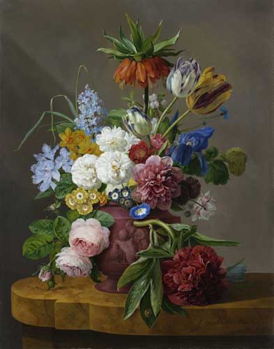 Painting Code#6116-Oberman, Anthony - Stilleven met bloemen in een vaas