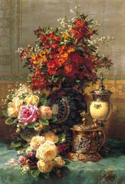 Painting Code#6117-Robie, Jean-Baptiste - Fleurs Sur Une Table