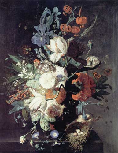 Painting Code#6146-Huysum, Jan Van(Holland) - A Vase of Flowers
