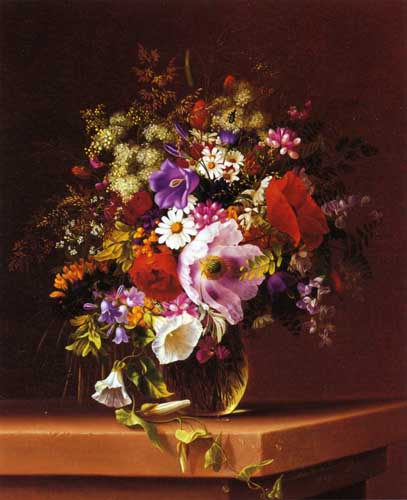 Painting Code#6149-Dietrich, Adelheid(USA) - Wildflowers in a Glass Vase