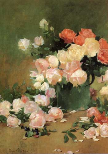 Painting Code#6158-Emil Carlsen - Roses