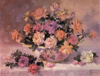 Painting Code#6185-Joyce Pike:A Big Bowl of Roses