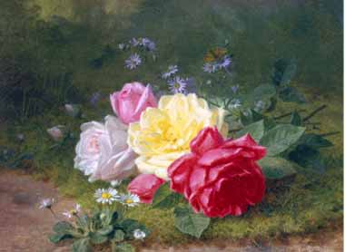 Painting Code#6209-Jules Medard - Daisies and Roses