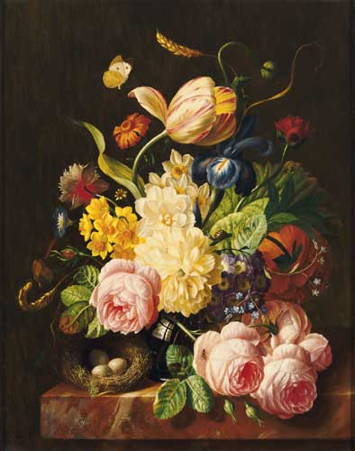 Painting Code#6291-Josef Holstayn - Floral Still Lifes