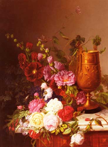 Painting Code#6322-Sartorius, Virginie de(Belgium): Arranging The Bouquet