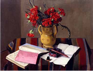 Painting Code#6335-Degas, Edgar - Carnations and Account Books