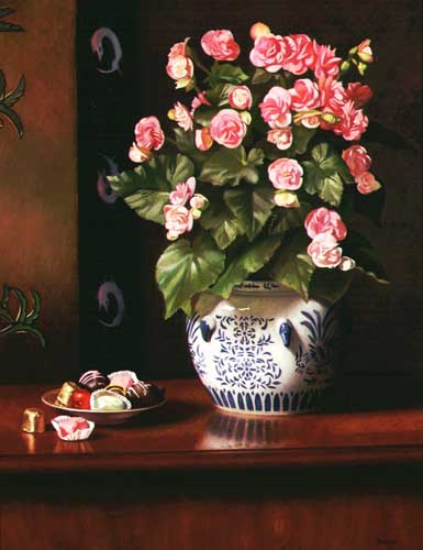 Painting Code#6337-Kirk Richards: Begonias and Chocolates
