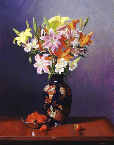 Painting Code#6343-Lilies in a China Vase