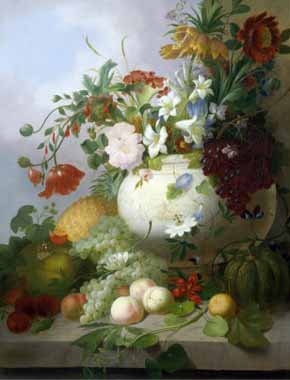Painting Code#6344-Joseph Rhodes - Vase of Summer Flowers