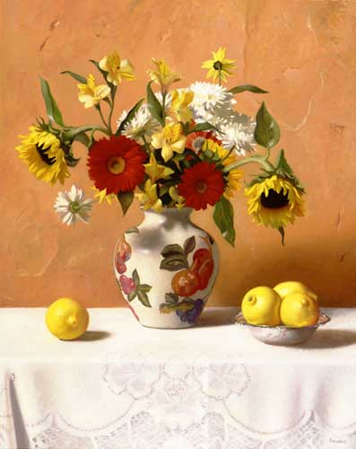 Painting Code#6346-Flowers in Vase and Lemons