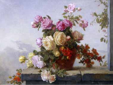 Painting Code#6353-Paul Jance - Still Life of Roses