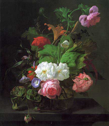 Painting Code#6372-Rachel Ruysch - Summer Flowers in A Vase