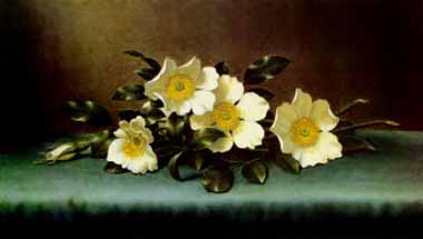 Painting Code#6395-Martin Johnson Heade - Four Cherokee Roses