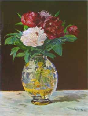 Painting Code#6403-Manet, Edouard(France) - Vase with Peonies