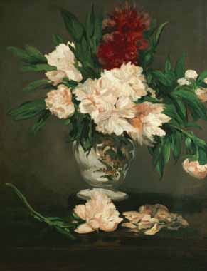 Painting Code#6404-Manet, Edouard(France) - Vase with Peonies on a Pedestal