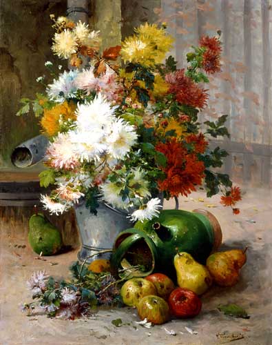 Painting Code#6415-Eugene Henri Cauchois: Large Boquet of flowers
 