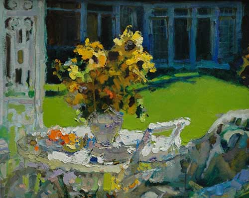 Painting Code#6428-Zhang Jing Sheng - Yellow Flowers